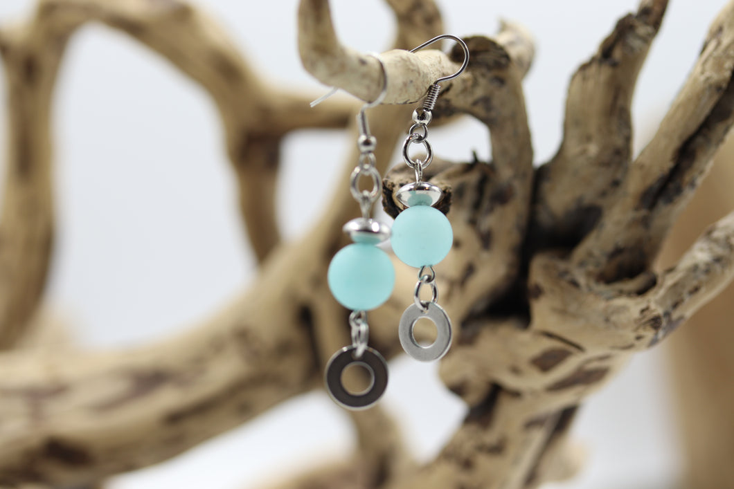 Boucles d'oreilles stainless avec verre - BO014