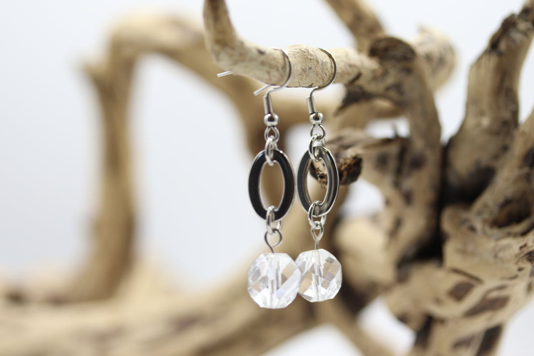 Boucles d'oreilles stainless avec cristal - BO007