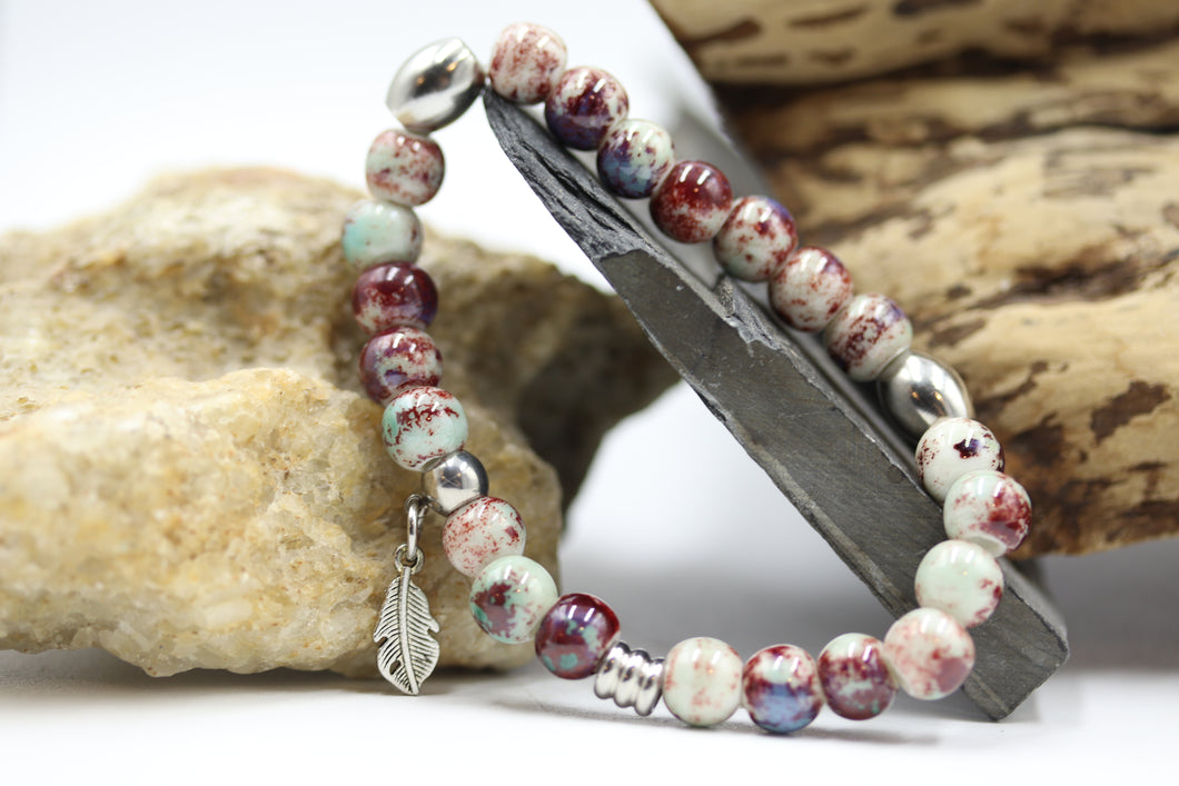 Bracelet pierres en céramiques - BR070