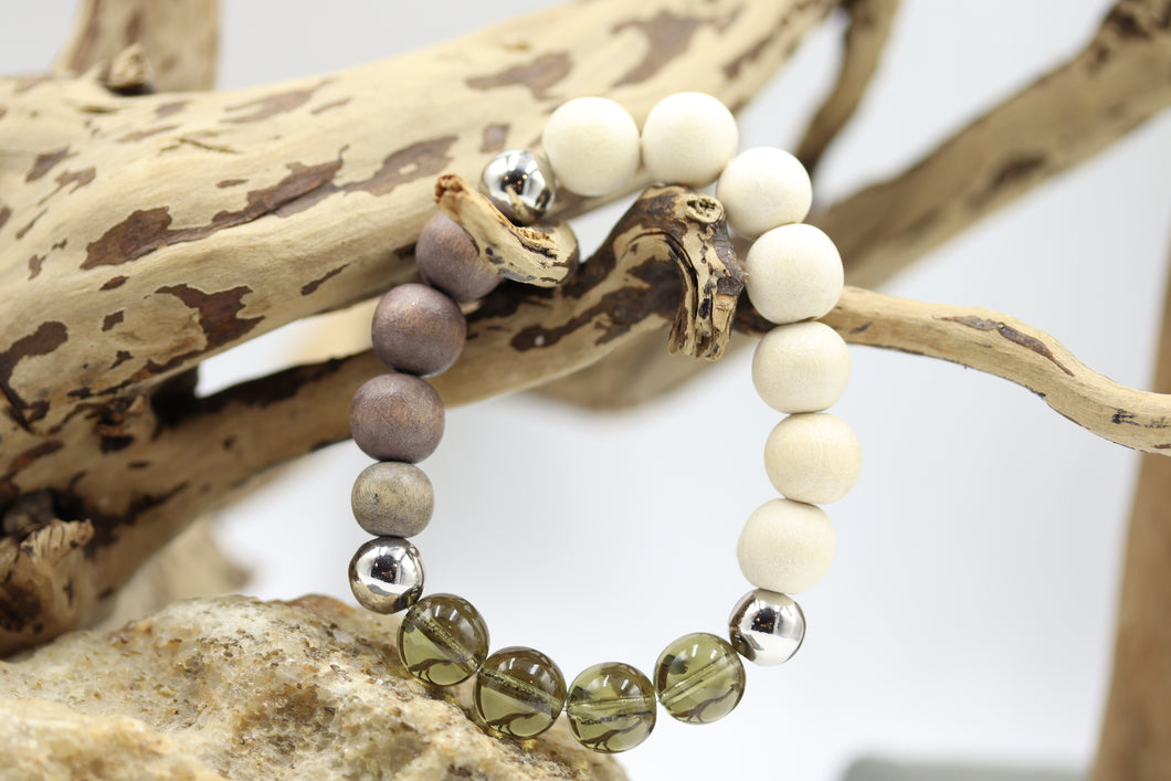 Bracelet en bois et verre - BR005