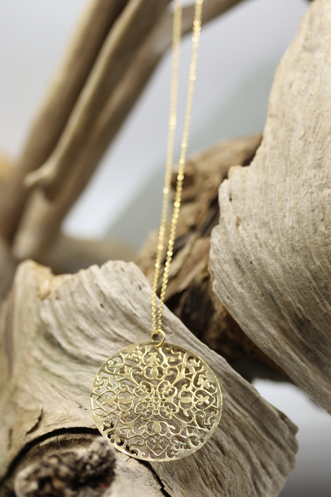 Chaîne acier inoxydable or et pendentif - CH105