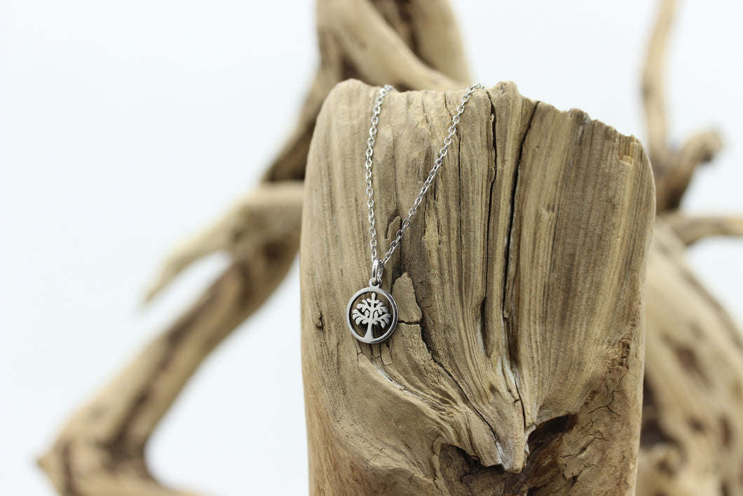 Chaîne stainless et pendentif arbre de vie - CH048