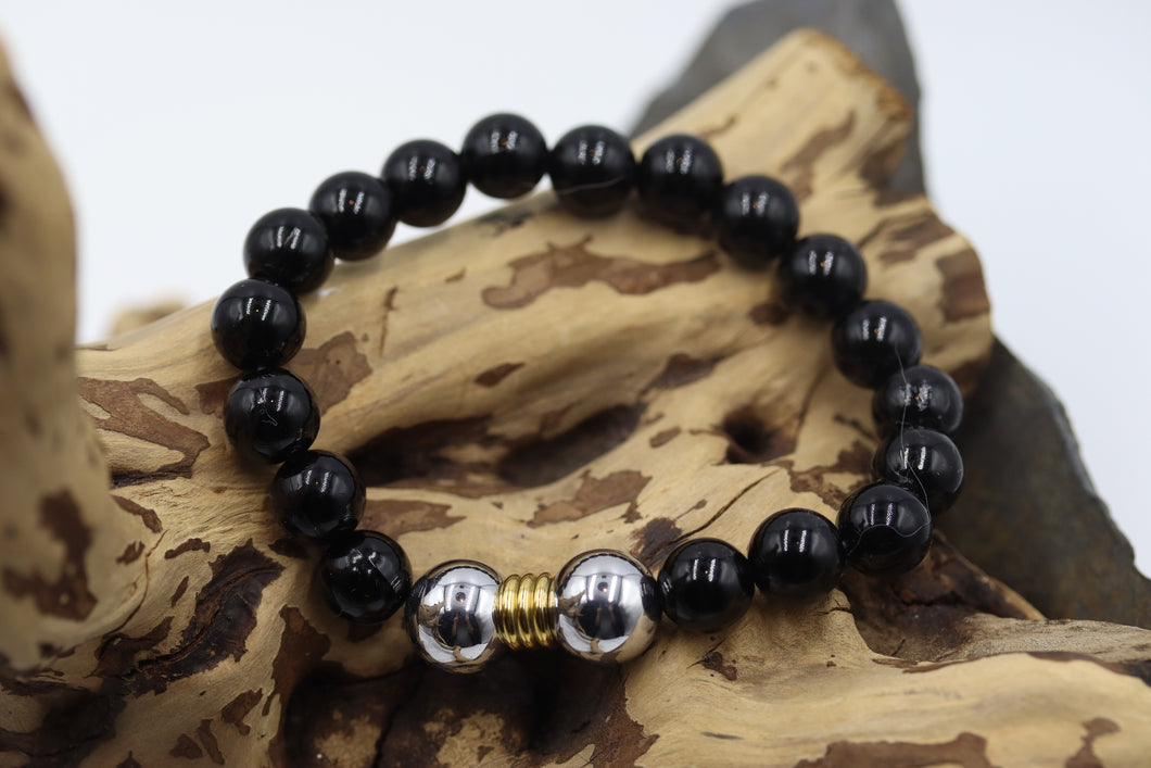 Bracelet homme pierres semi-précieuses hématite claire - HBP001