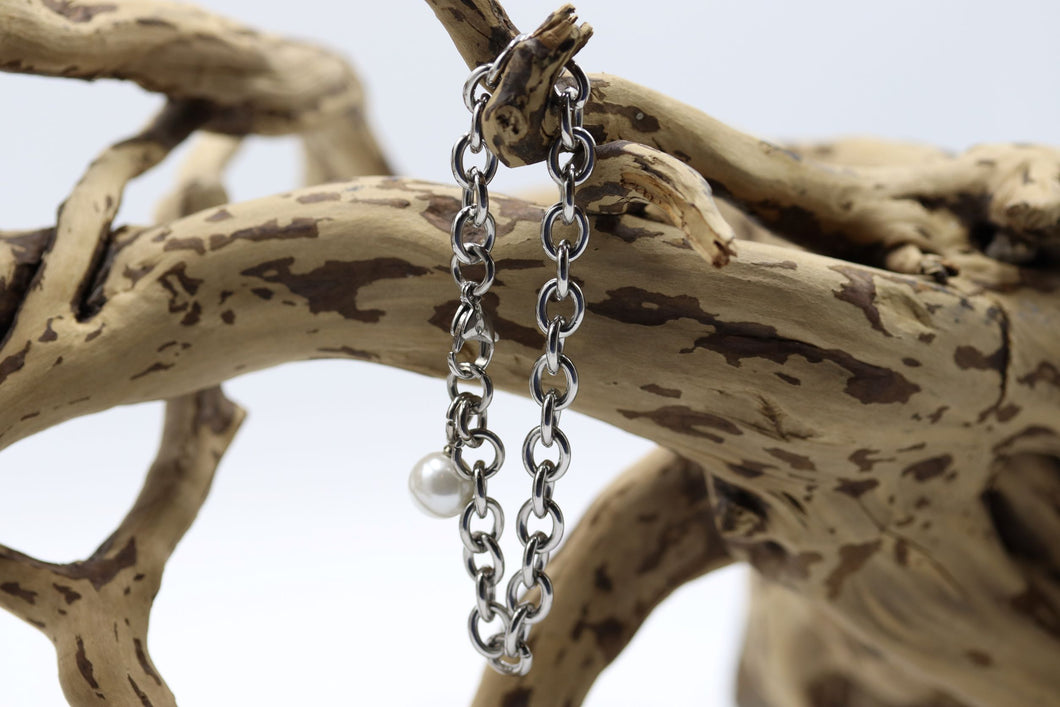 Bracelet chaine stainless avec perle - BRC81