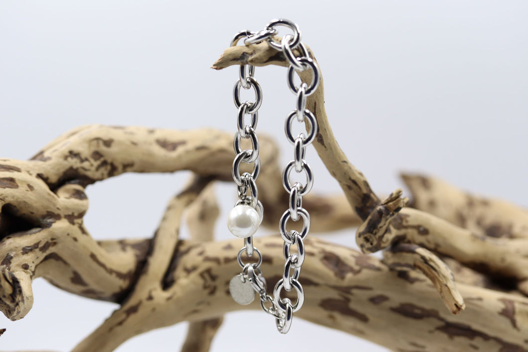 Bracelet chaine stainless avec perle - BRC78